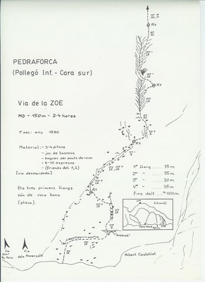 Topo Pedraforca - Cara S Pollegó Inferior : Via de la Zoe
