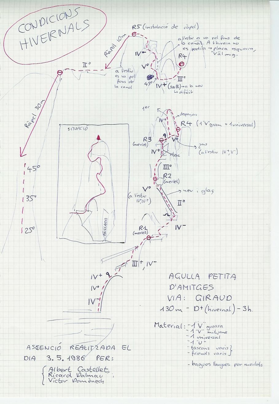 Topo Amitges - Petite aiguille, voie Giraud