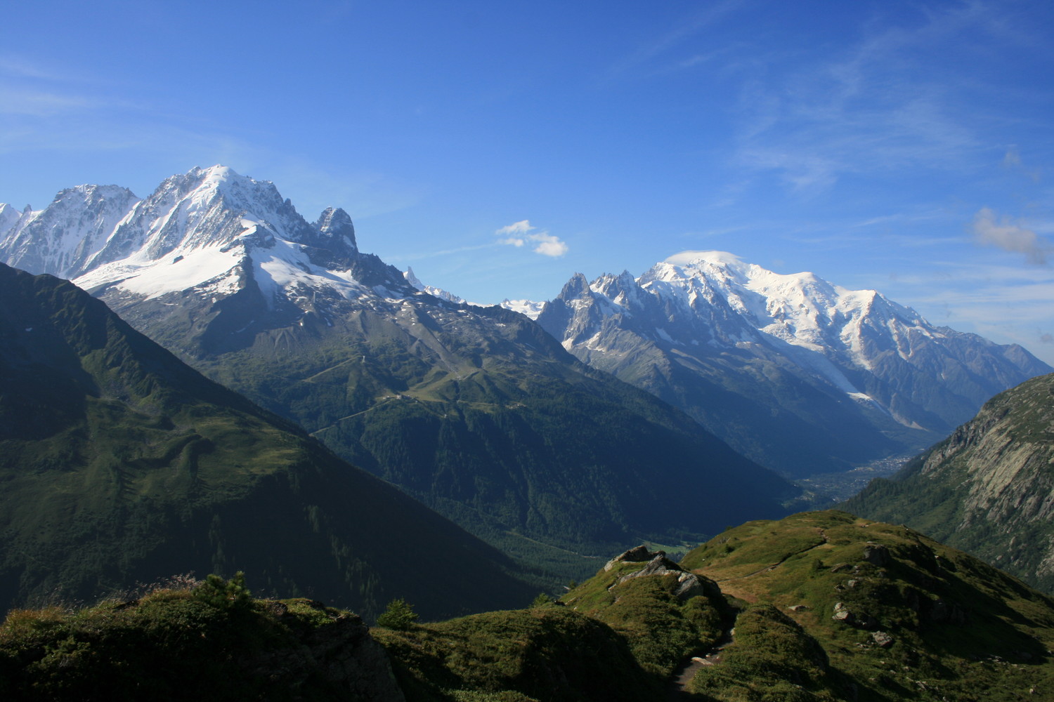Le massif du Mont Blanc depuis l'Aiguillette des Posettes
