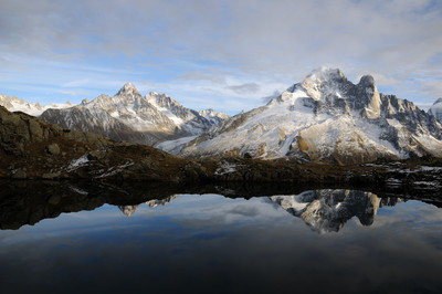 Aiguille verte et Chardonnet un soir d'automne