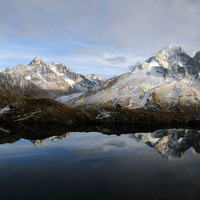 Aiguille verte et Chardonnet un soir d'automne