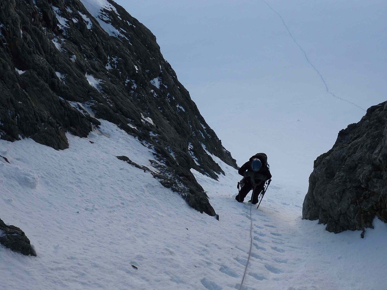 Bas du couloir Mettrier au Pelvoux.