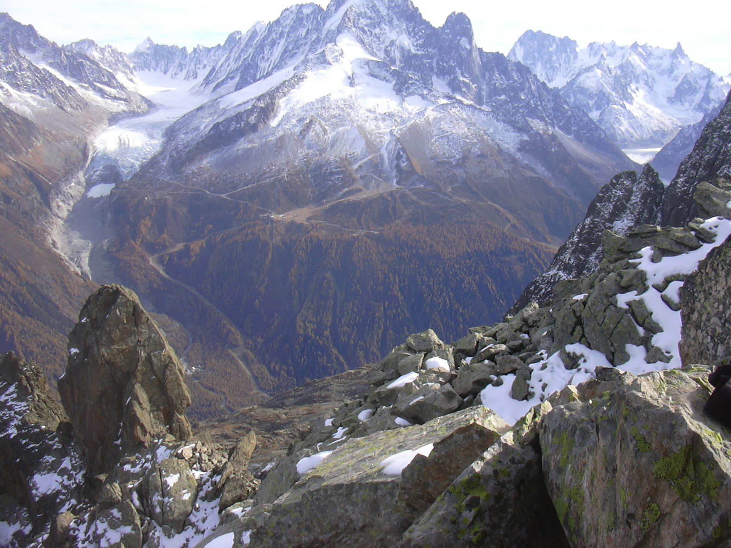 Le doigt de mesure sur fond de glacier d'argentière