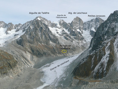 Bassin de Leschaux vu de l'Envers des aiguilles