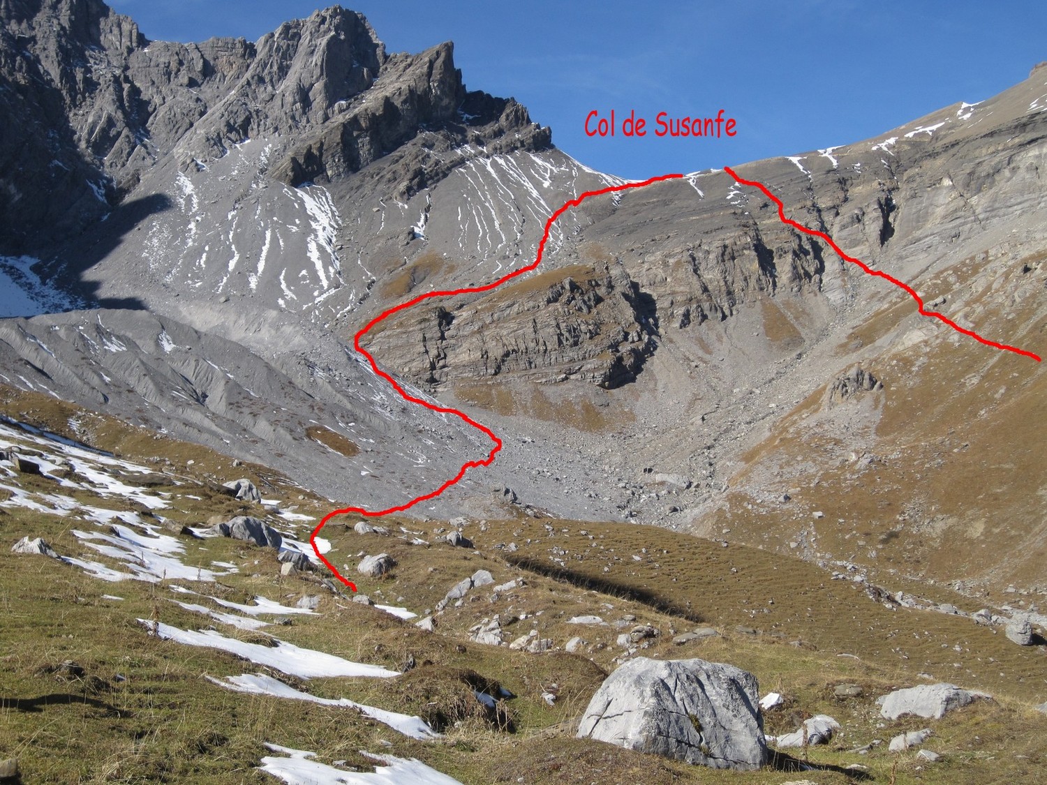 Col de Susanfe versant Salanfe - itinéraires