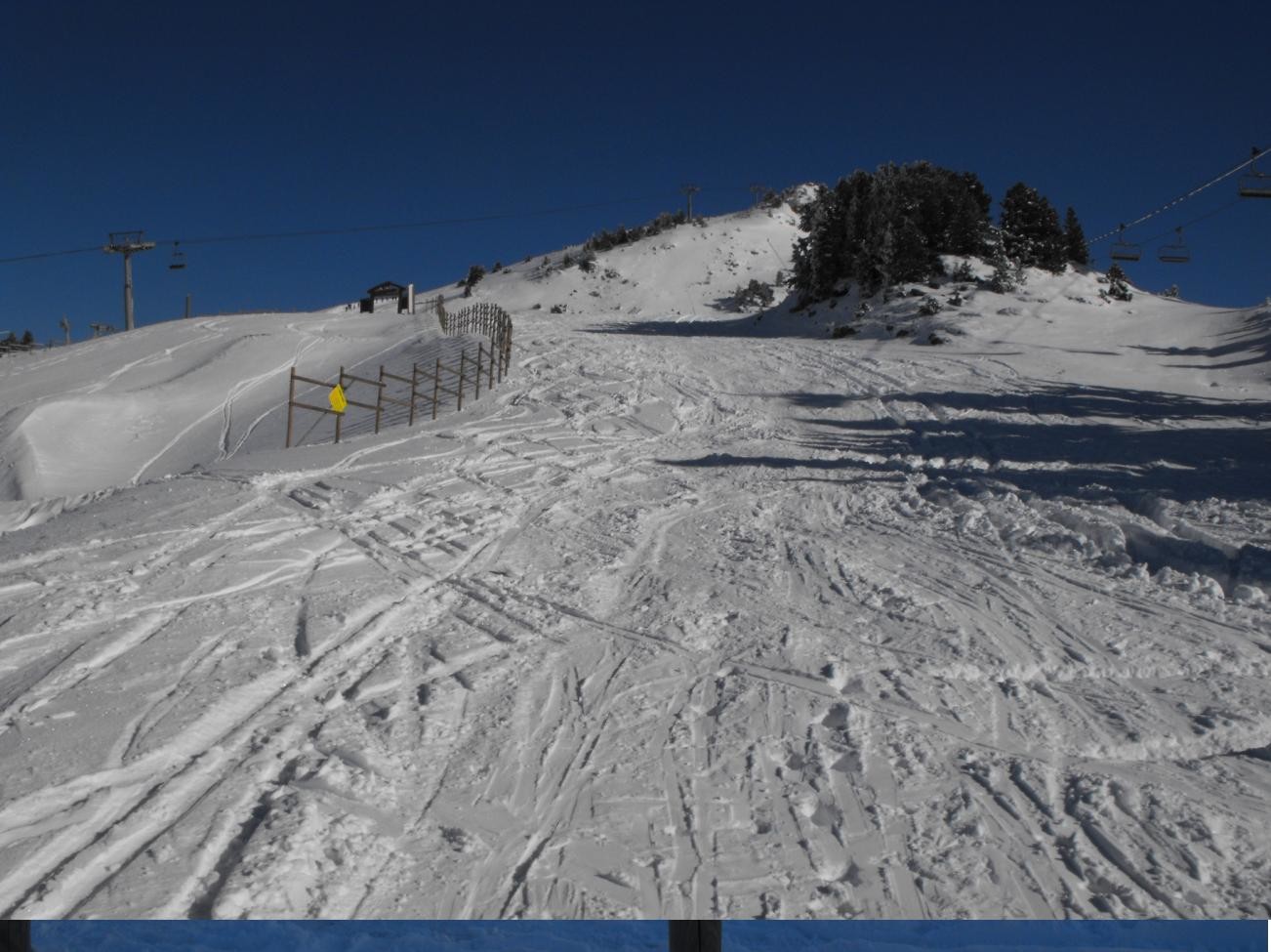 Remontée des pistes bleues vers la Croix
