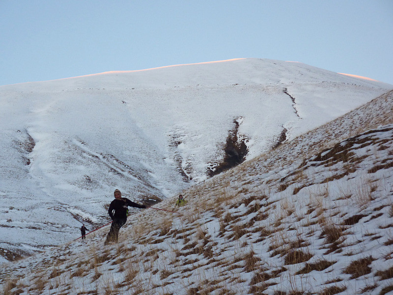 Ski sur mixte neige/herbe