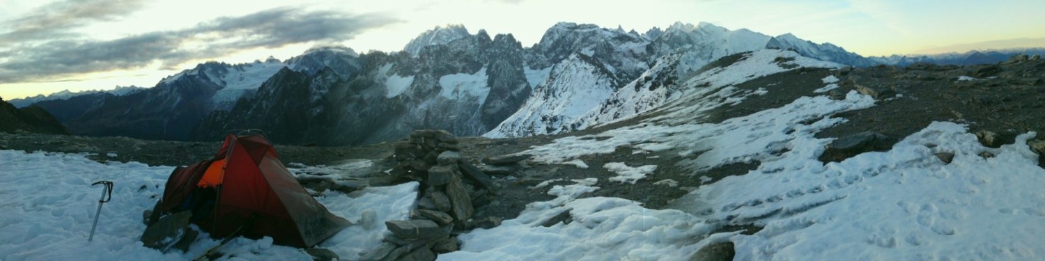 bivouac après névé sous le Salenton