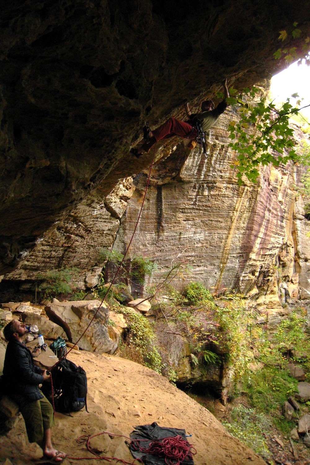 Horn (5.11c), Bob Marley Crag, Red River Gorge, USA