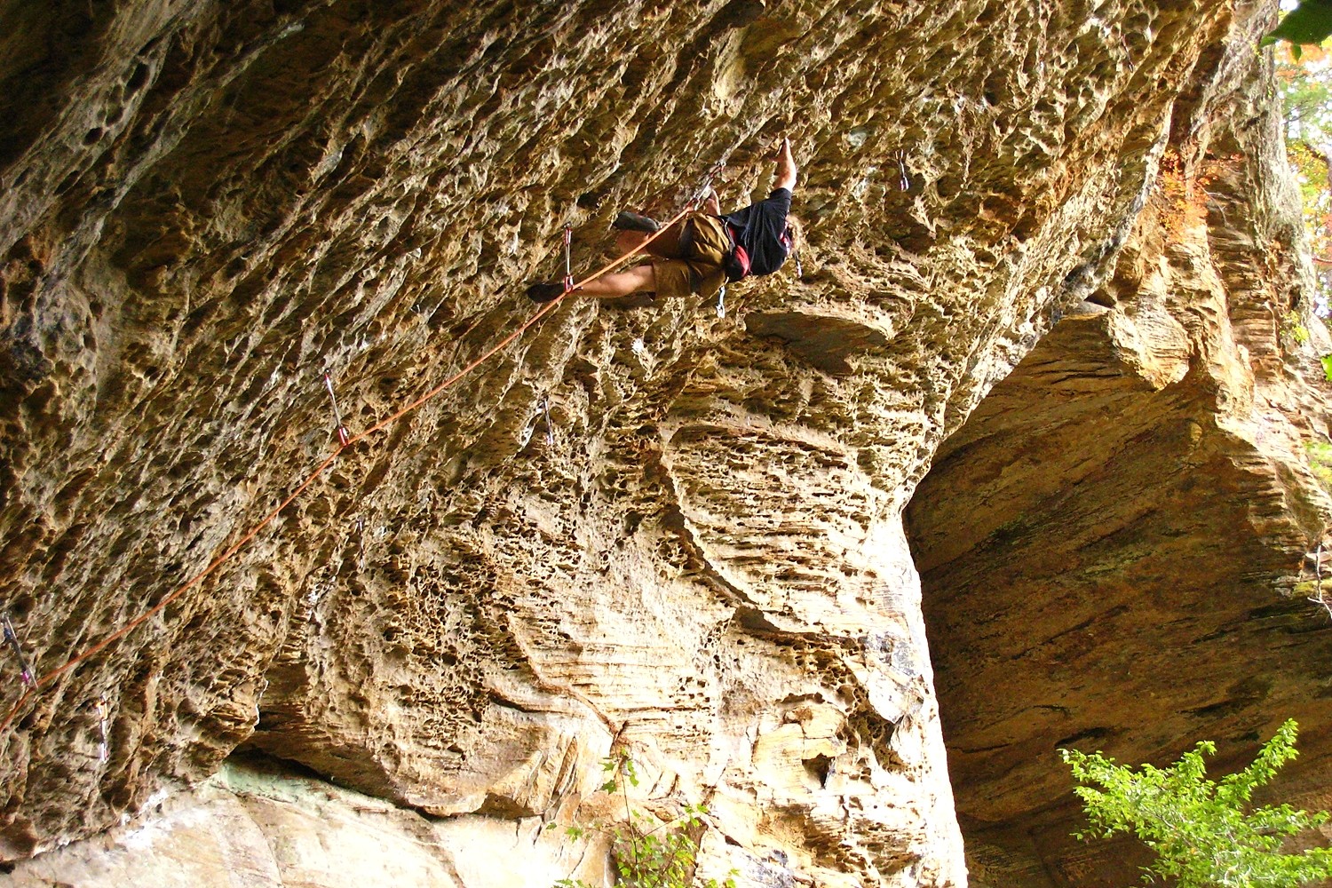 Seven Smoke (5.14bc), Bob Marley Crag, Red River Gorge, USA