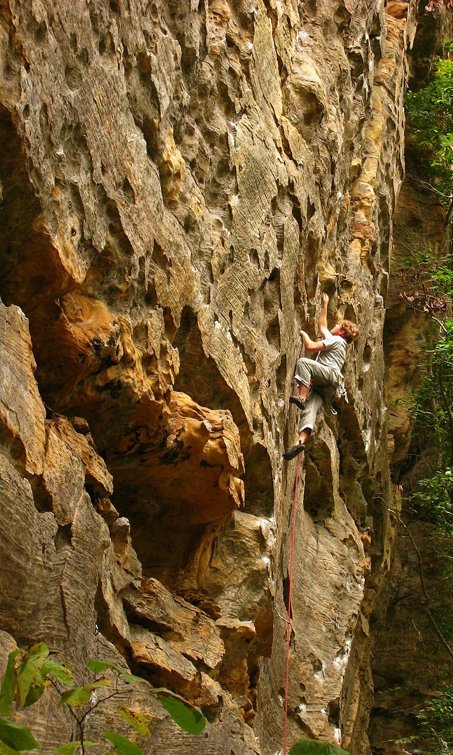 Yadda Yadda Yadda (5.11b), Drive-By Crag, Red River Gorge, USA