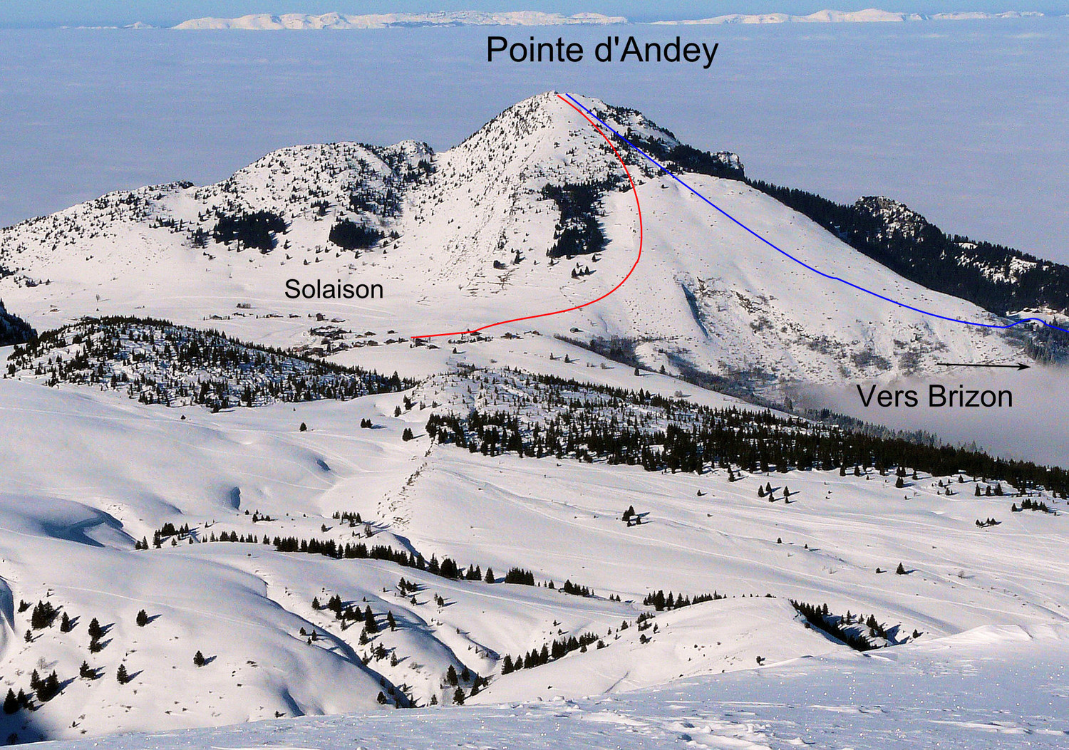 Pointe d'Andey depuis Solaison ou Brizon