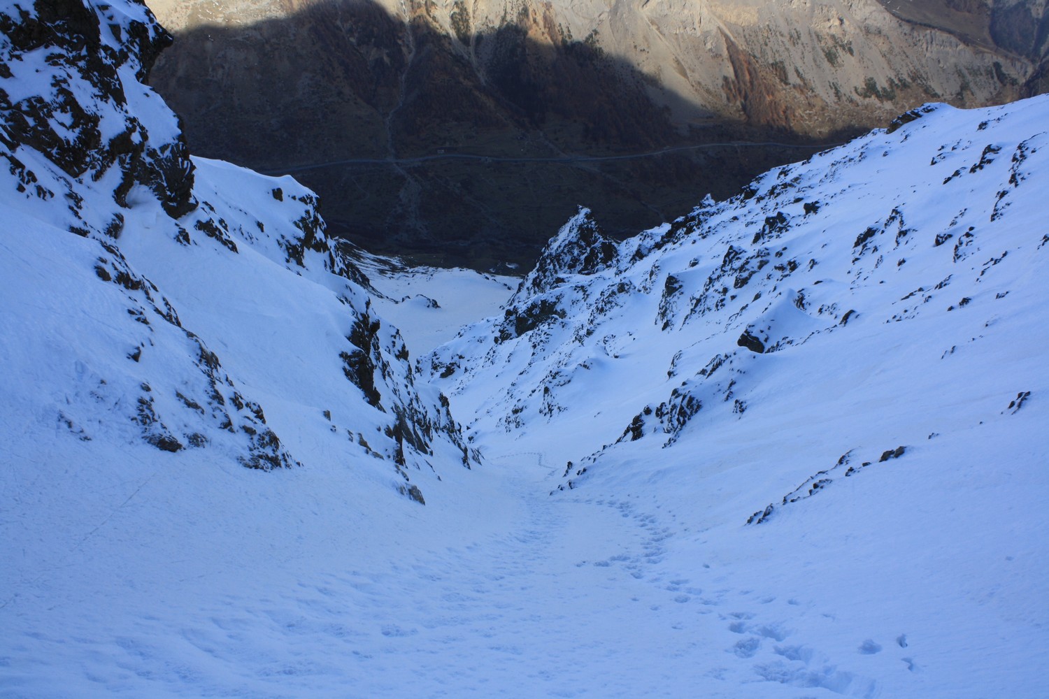 Vue plongeante sur le couloir NE