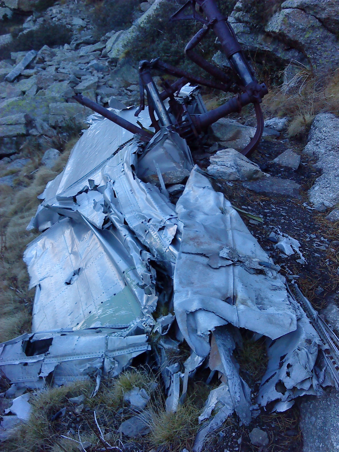 La carcasse de l'avion
