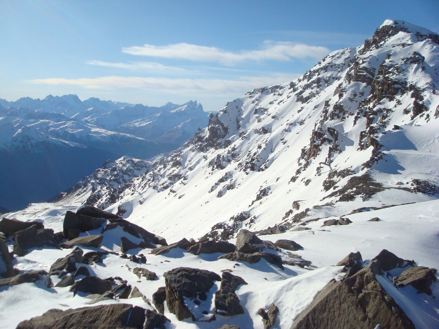 Cime de Caron versant Sud: Aiguilles d'Arve, Pic de la Meije