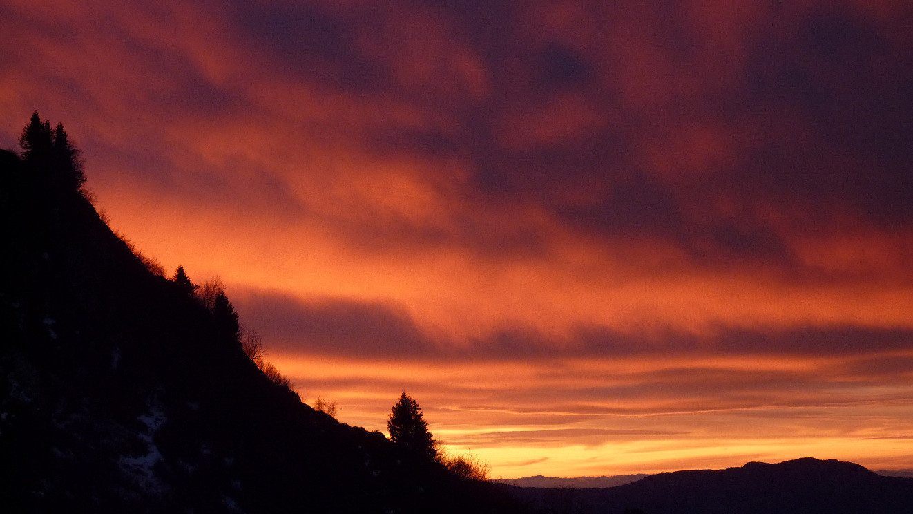 Coucher de soleil depuis le Lac de la Sitre