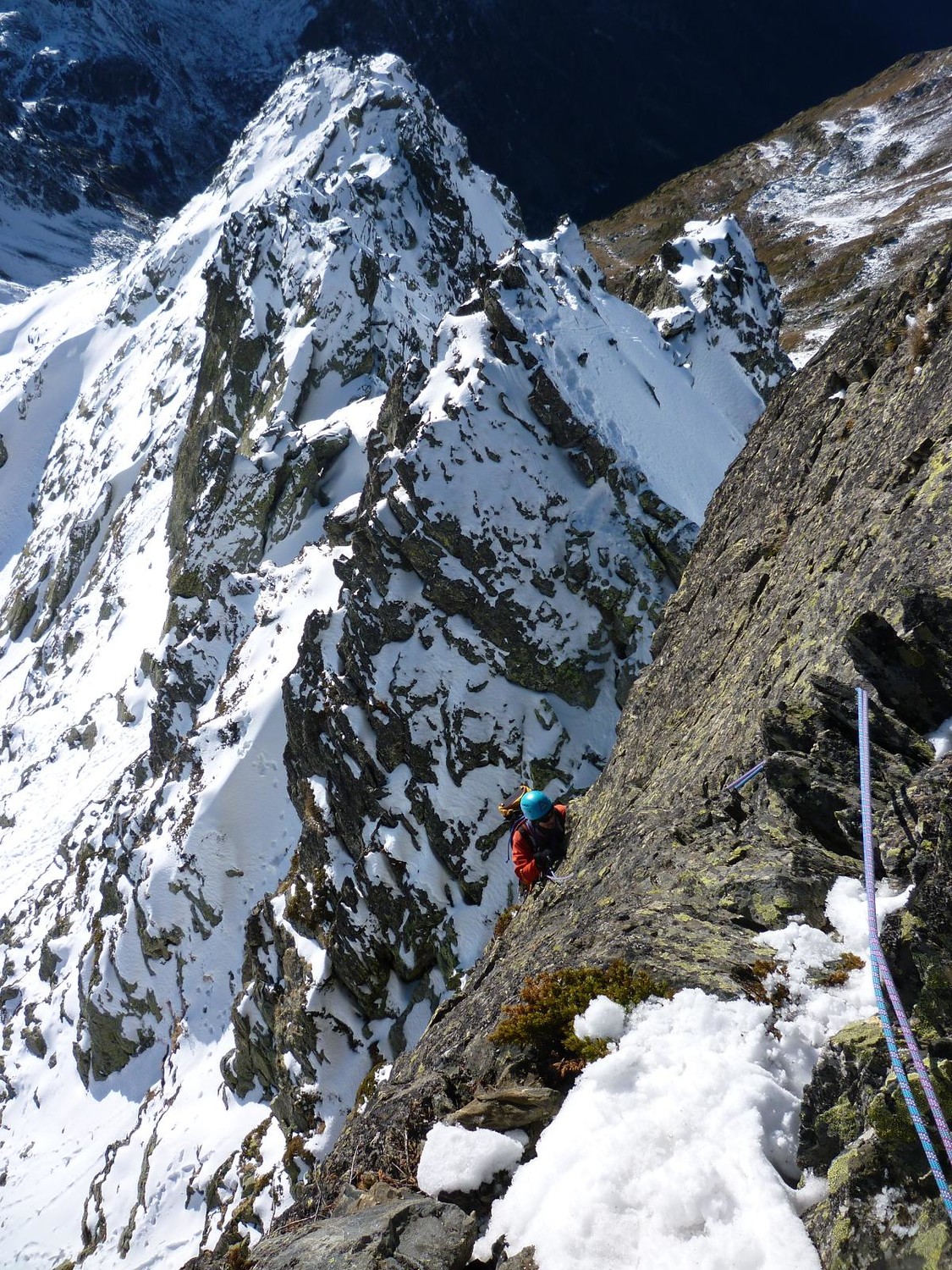 Olivier dans le passage rocheux vers la fin