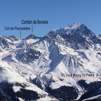 Descente par le glacier de Boveire depuis le col de Panossière