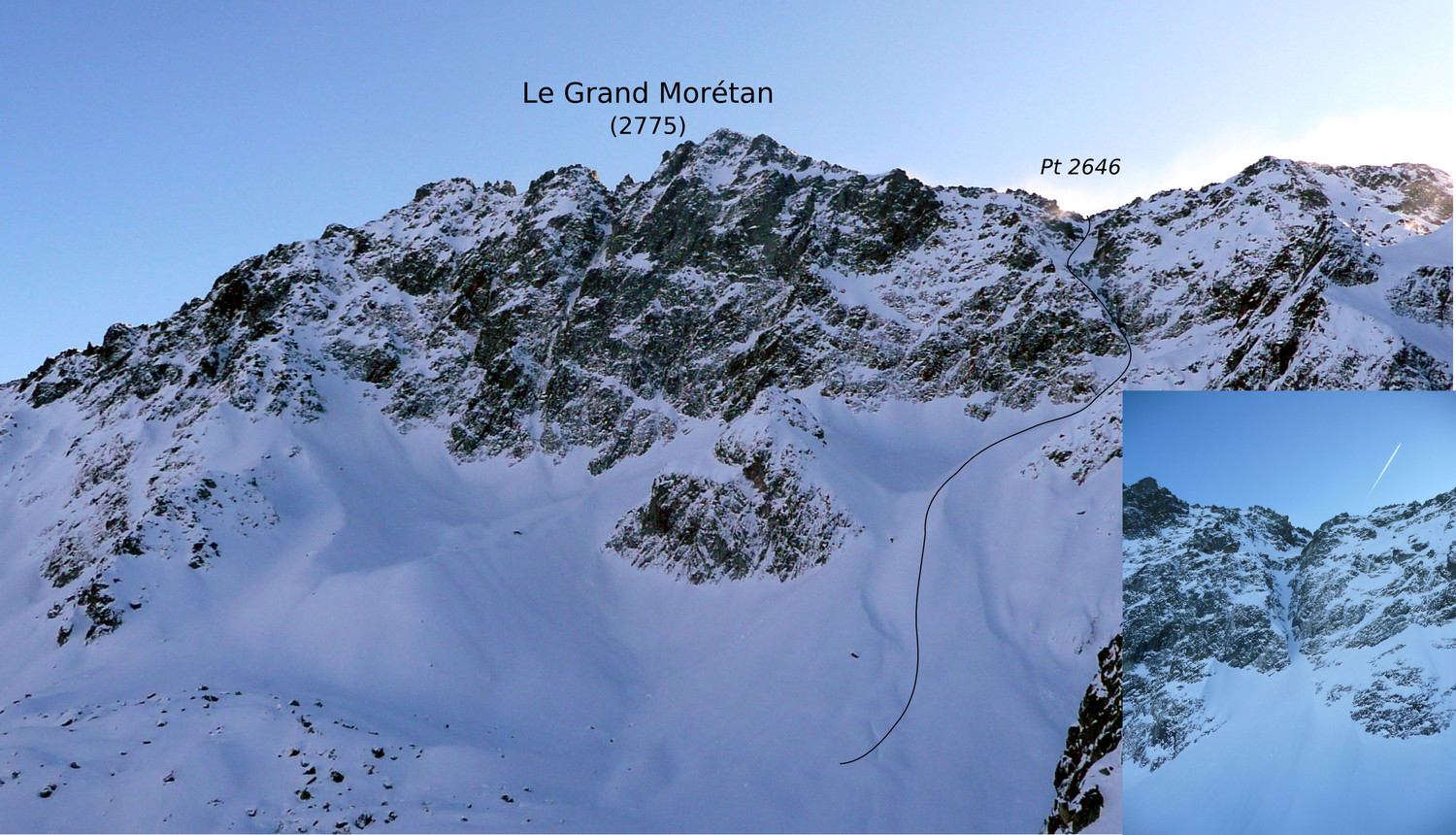 Grand Morétan : Face N : Couloir du point 2646