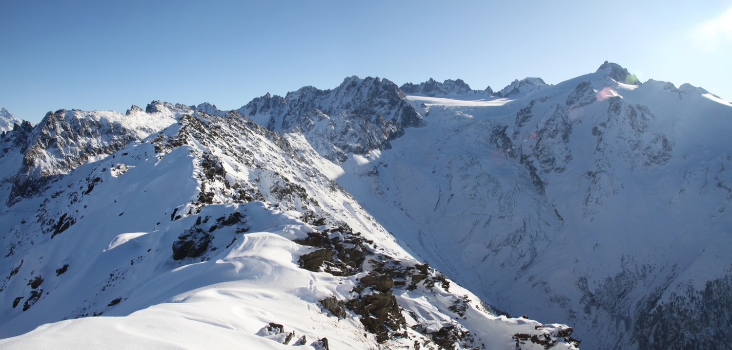 Aiguille du Tour et glacier du Trient vus de la Pointe Ronde
