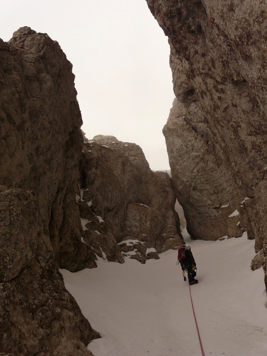 Pic Ponsin : Couloir de gauche des Planes - variante de l'arche