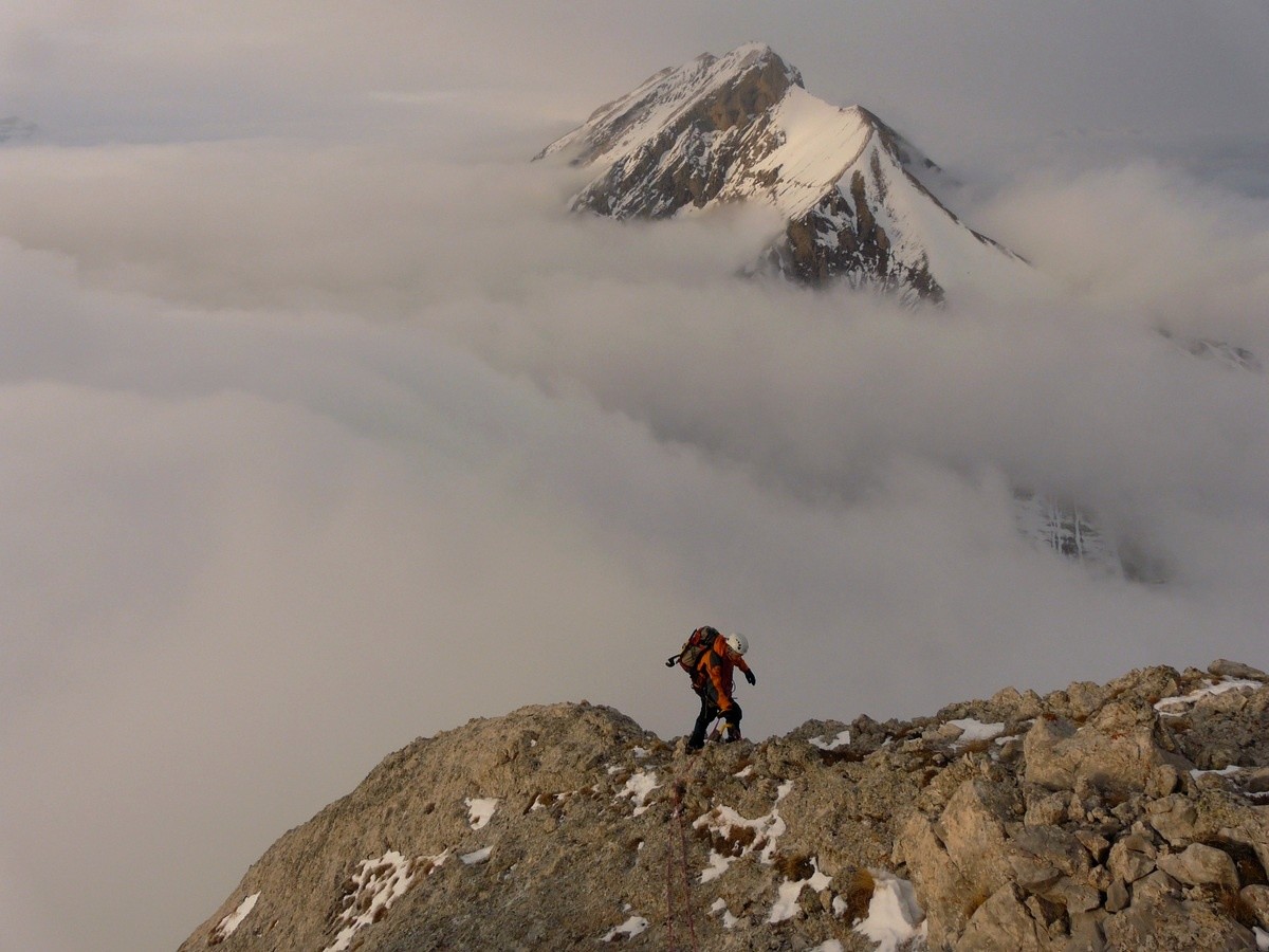 Pic Ponsin : Couloir de gauche des Planes - sur l'arête