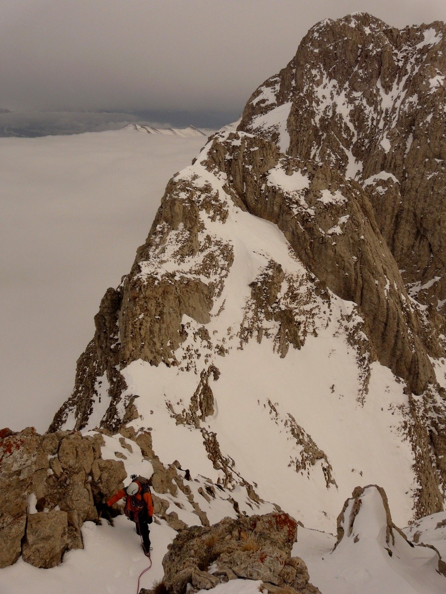 Pic Ponsin : Couloir de gauche des Planes - sur l'arête