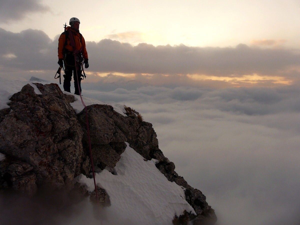 Pic Ponsin : Couloir de gauche des Planes - sur l'arête