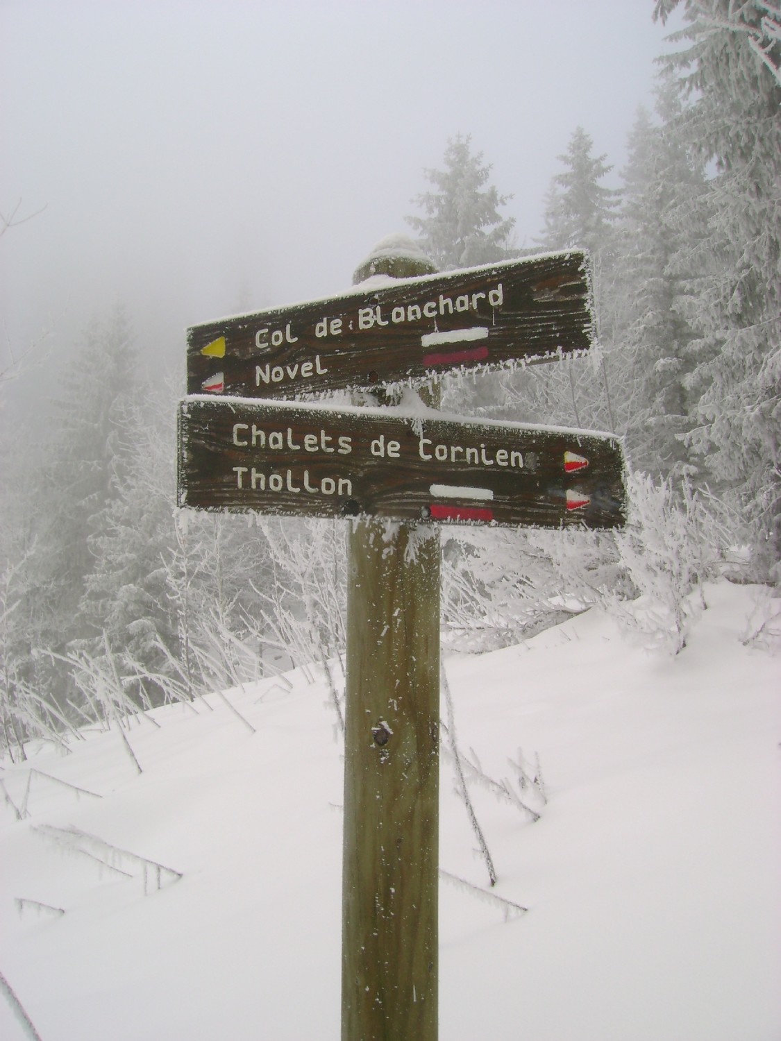Le carrefour au point 1422m