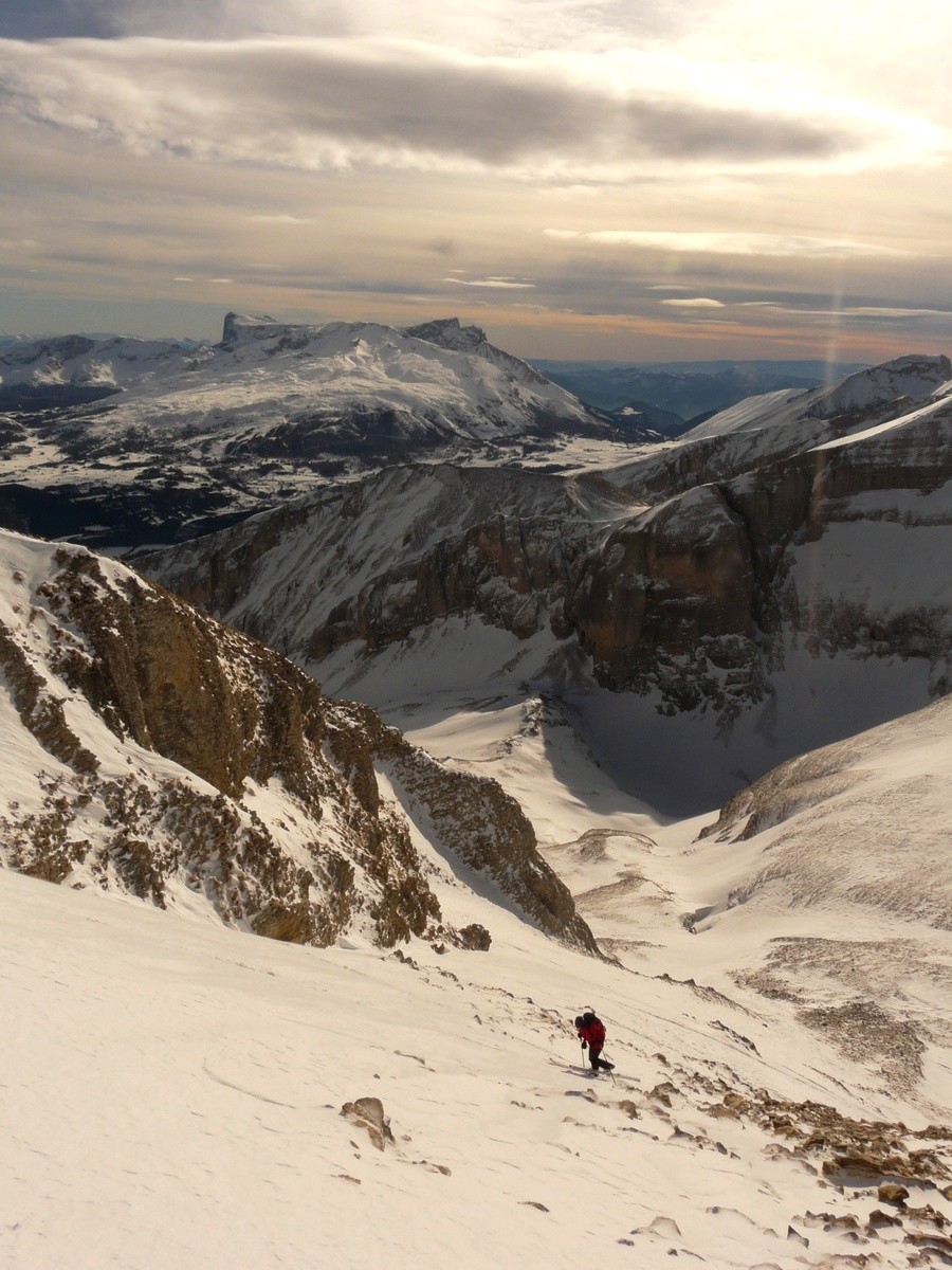 In the couloir to get up to the summit