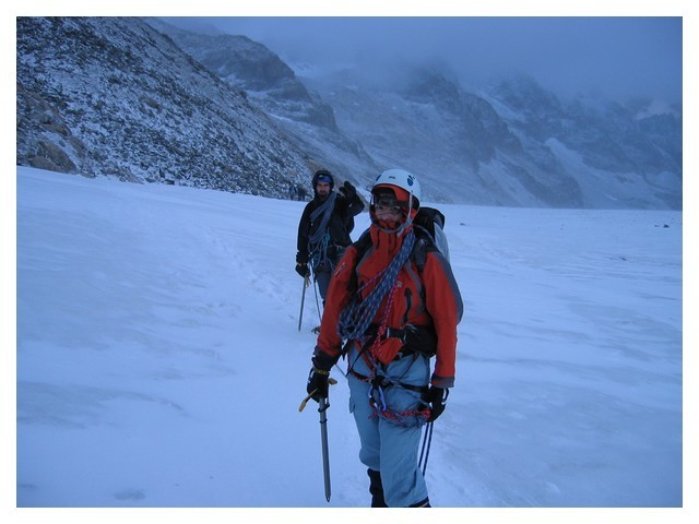 Gore tex de rigueur sur le Glacier Blanc