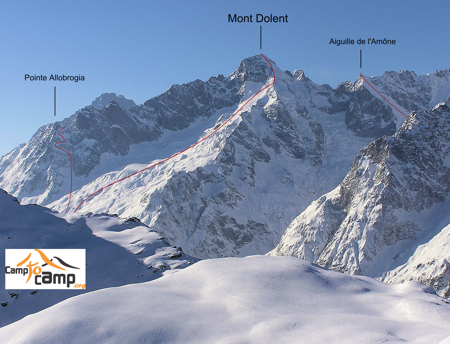 Dolent : arête Gallet. Pointe Allobrogia.