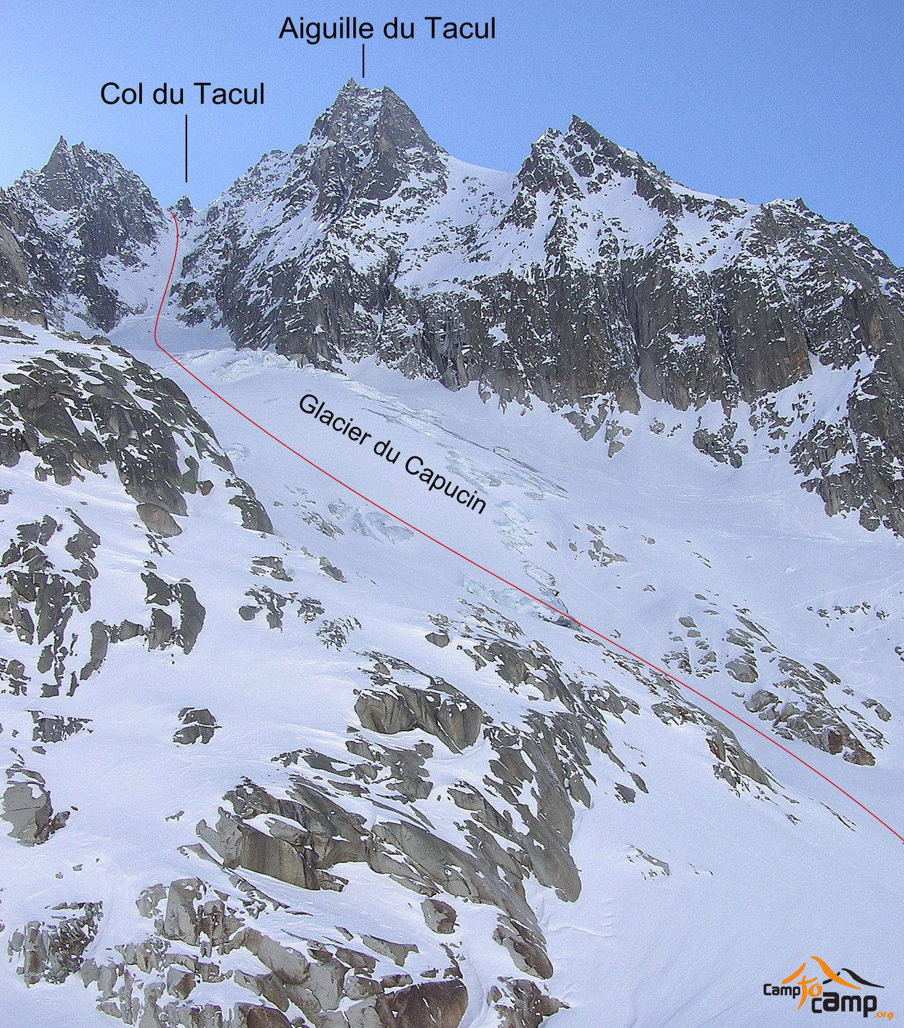 Col du Tacul >> Glacier du Capucin