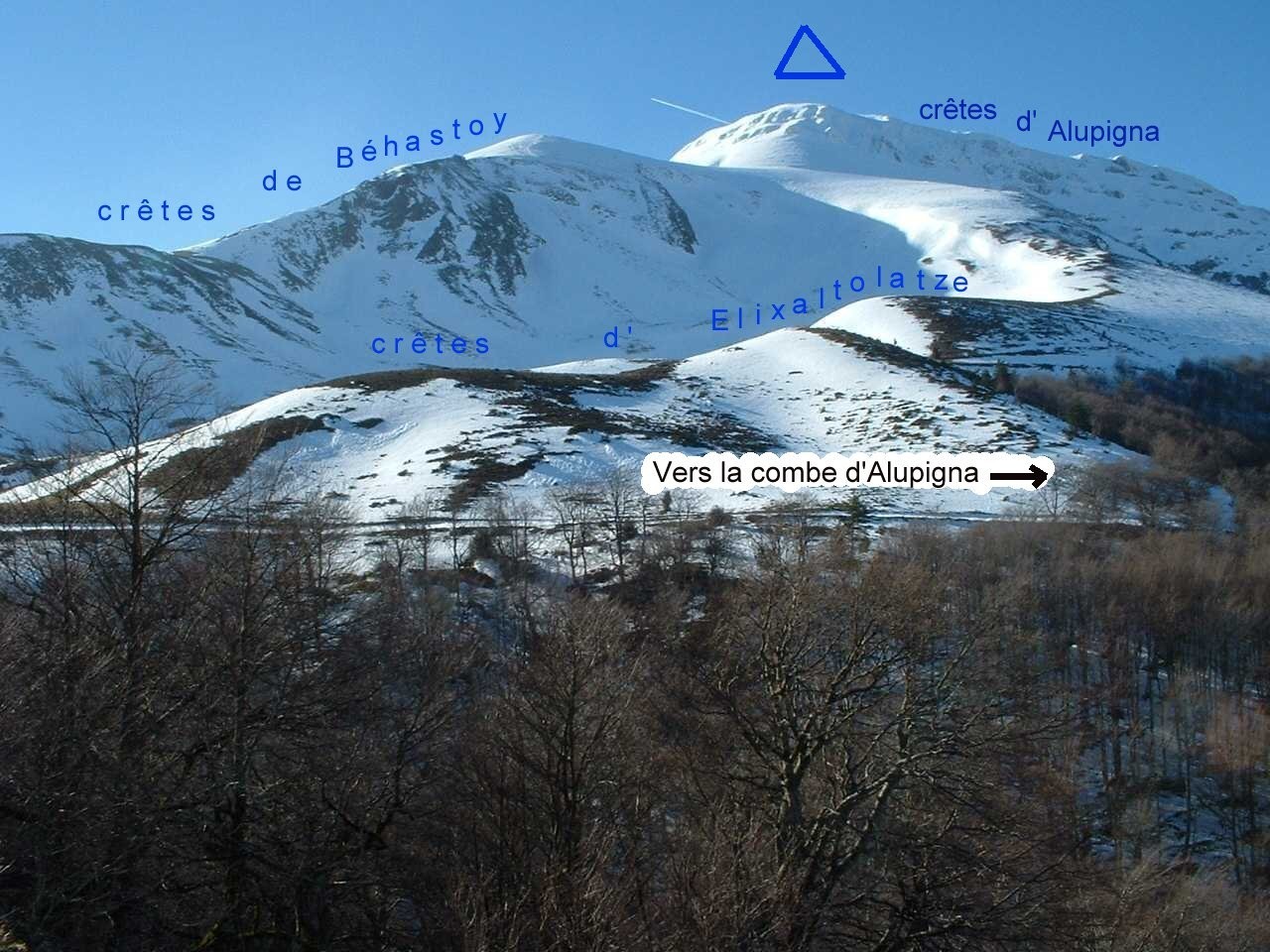 Différents itinéraires par les crêtes (jan. 2006)