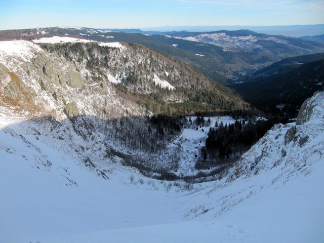 Couloir de Falimont depuis le haut.