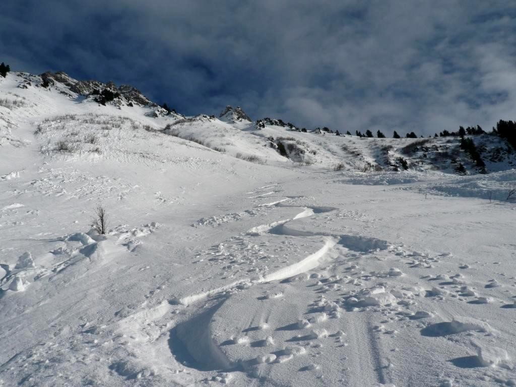 Neige profonde sous les couloirs