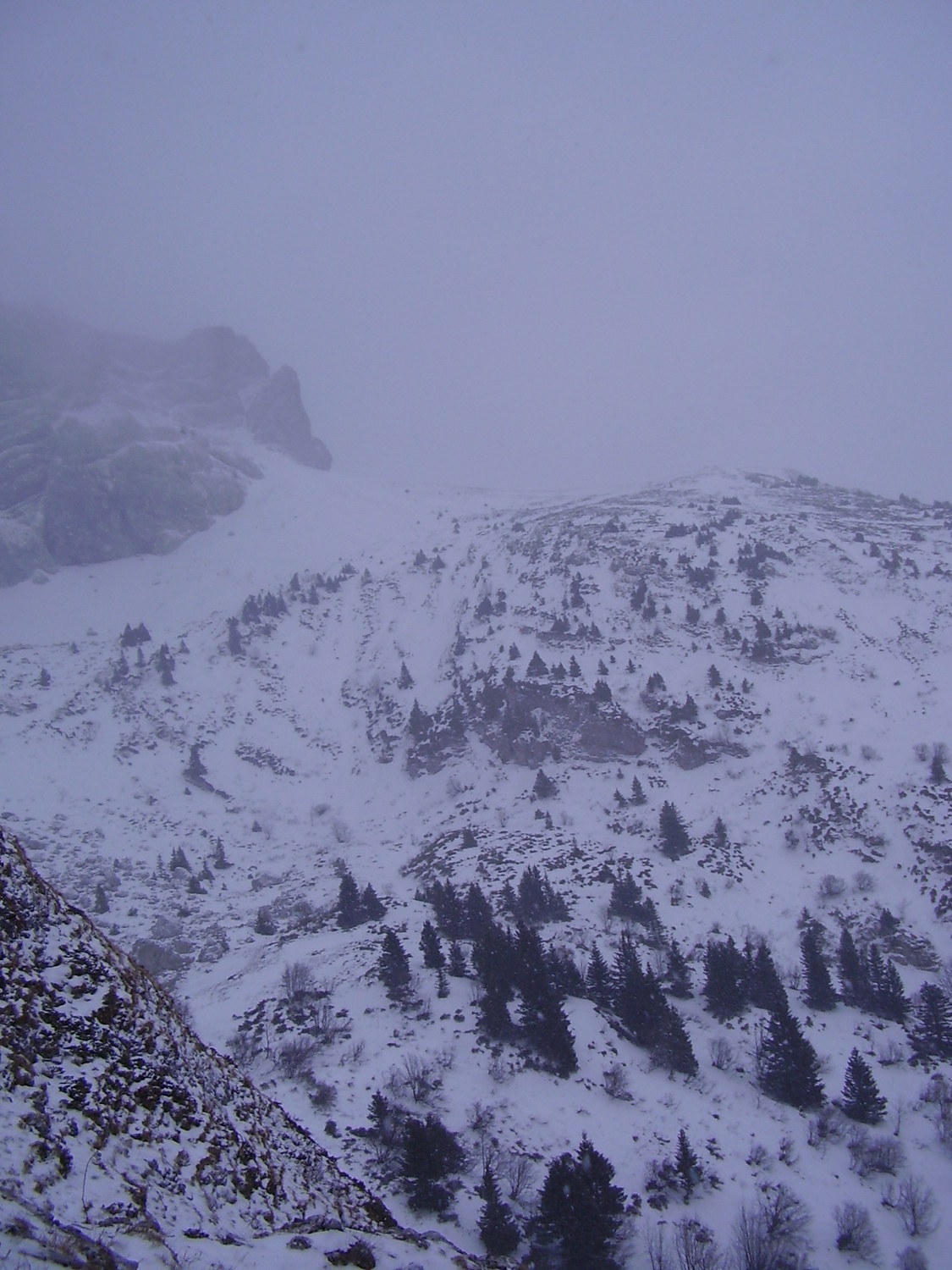 le plateau du cornafion et la combe de chaulange , les conditions du jours