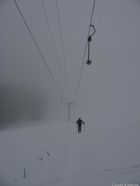 On remonte sous le deuxième téléski