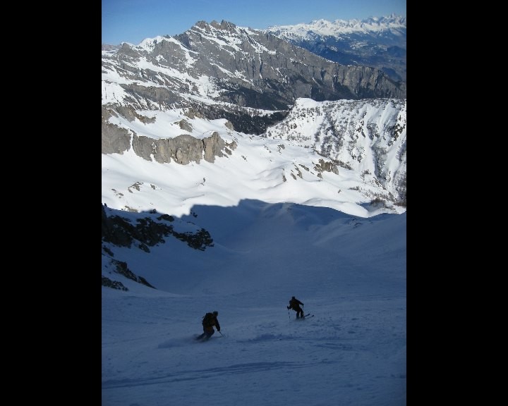 Descente de la combe de Hautes Fenêtres