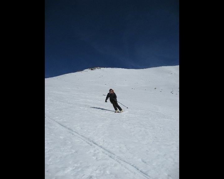 Descente du couloir Sud au Six-Blanc
