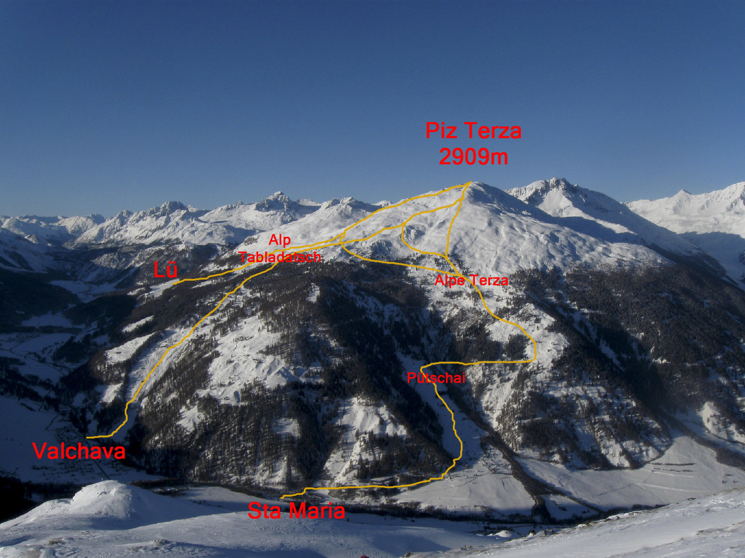 Itinerari al Piz Terza