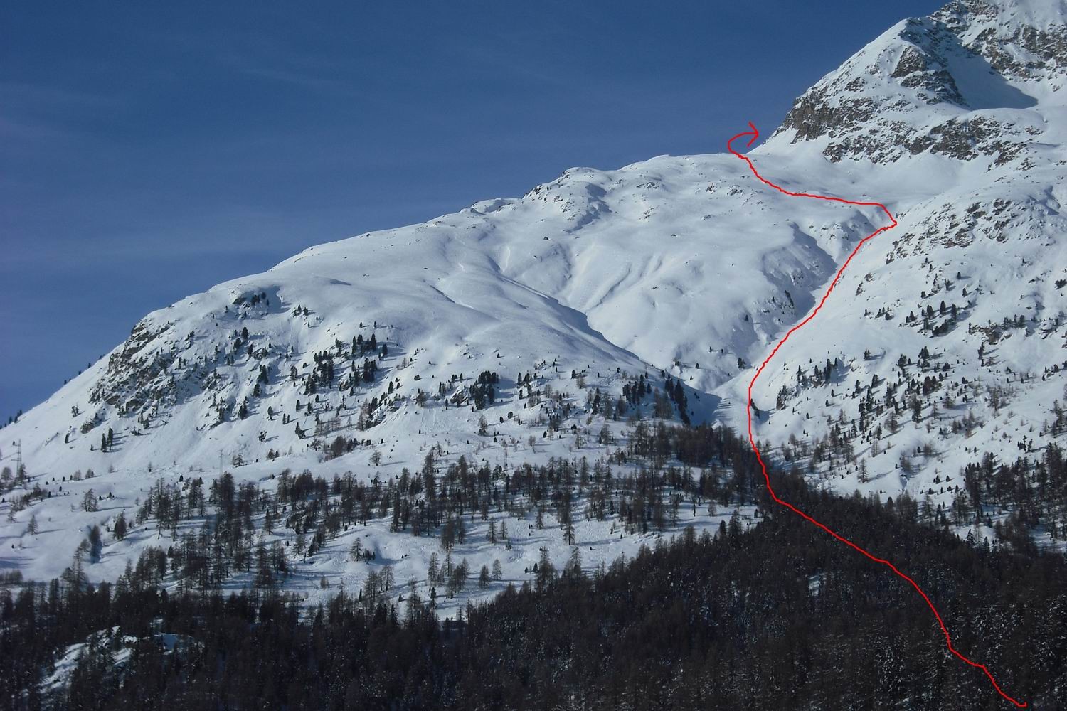 tracciato della discesa