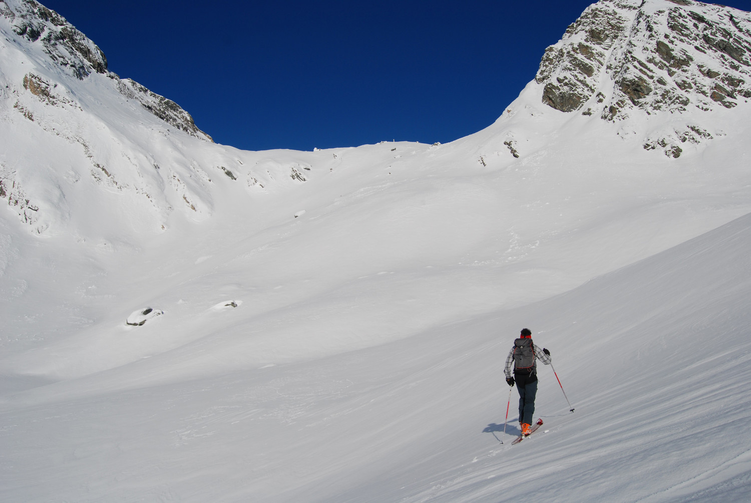 Verso la bocchetta di Val Furcela, con il tratto più ripido della salita un poco più avanti di quì.
