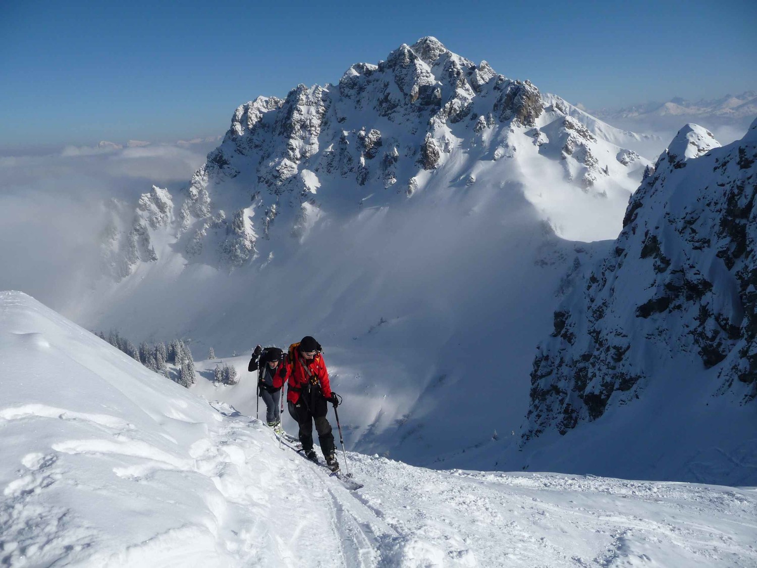 l'arrivée au sommet
