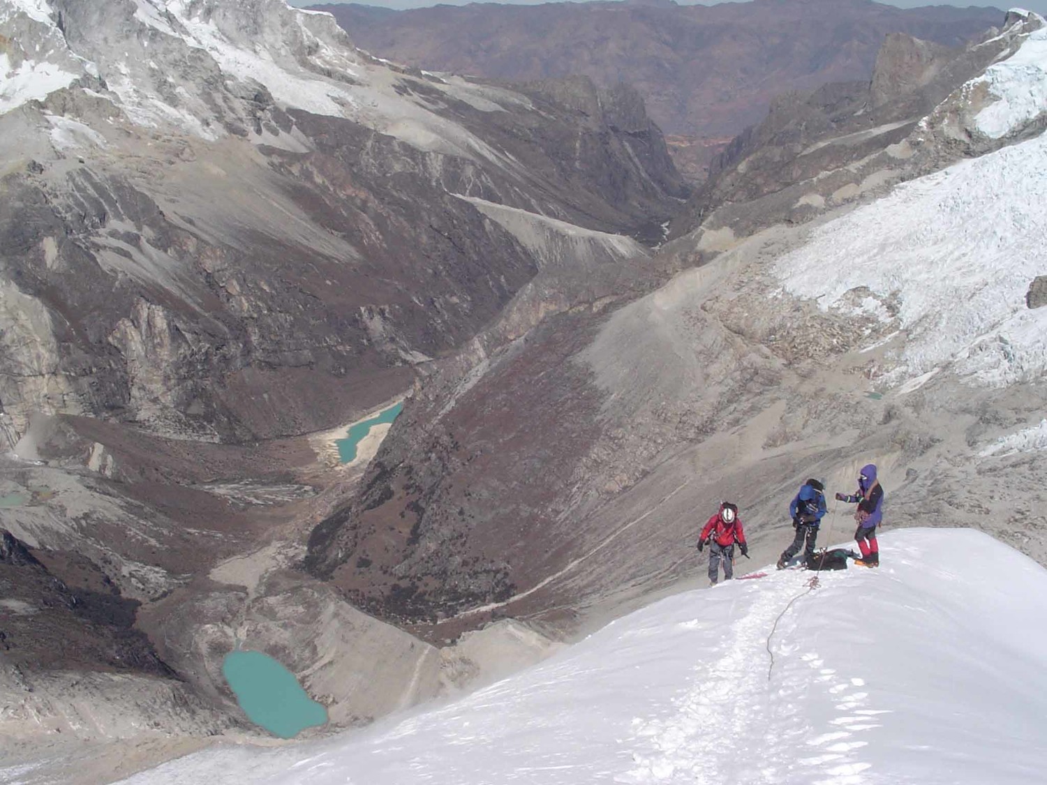 sortie sur l'arête sommitale