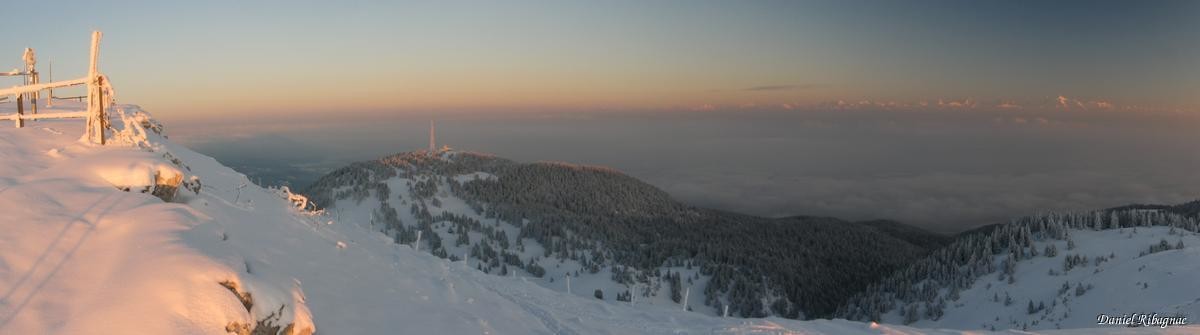 Panorama depuis La Dôle vers La Barillette et les Alpes