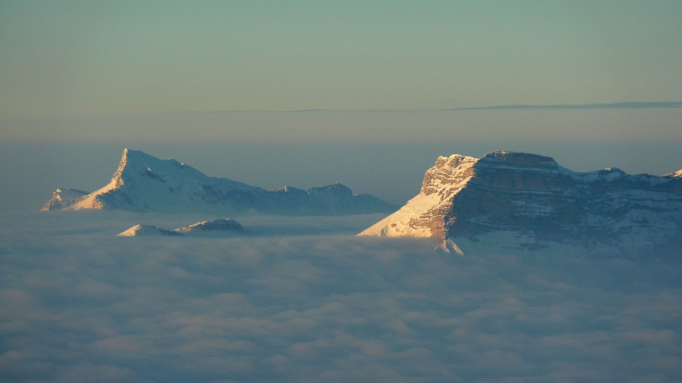 Coucher de soleil sur le Grand Som et la Dent de Crolles