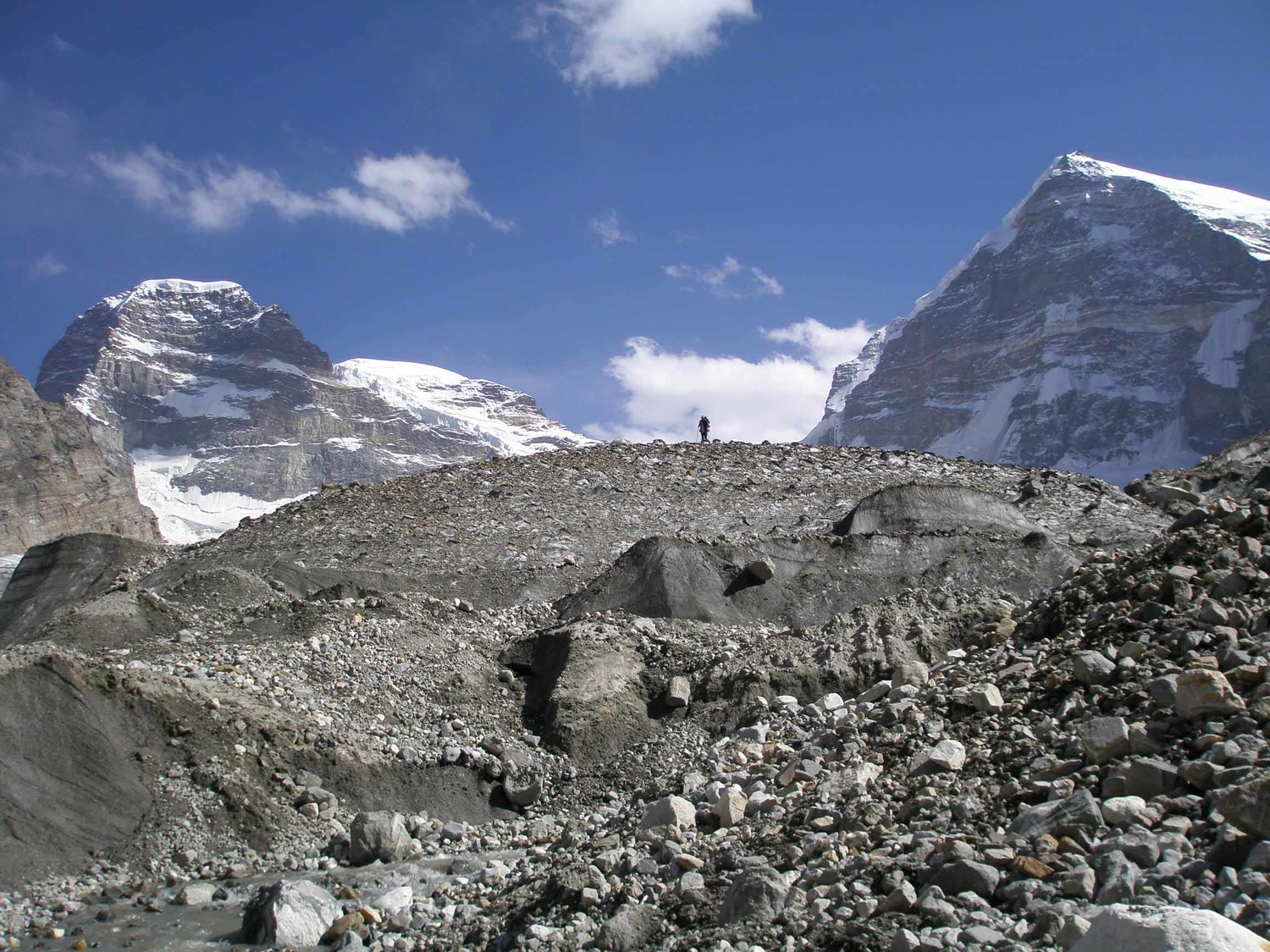 retour , plus bas, vers la fin du glacier
