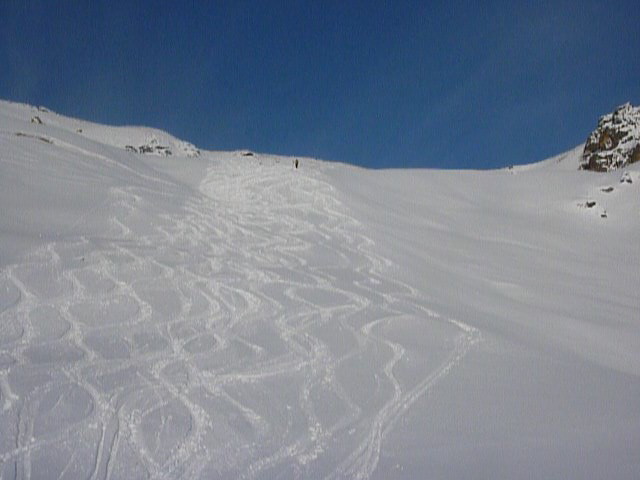 Tracce di discesa dal Vergaldner Schneeberg