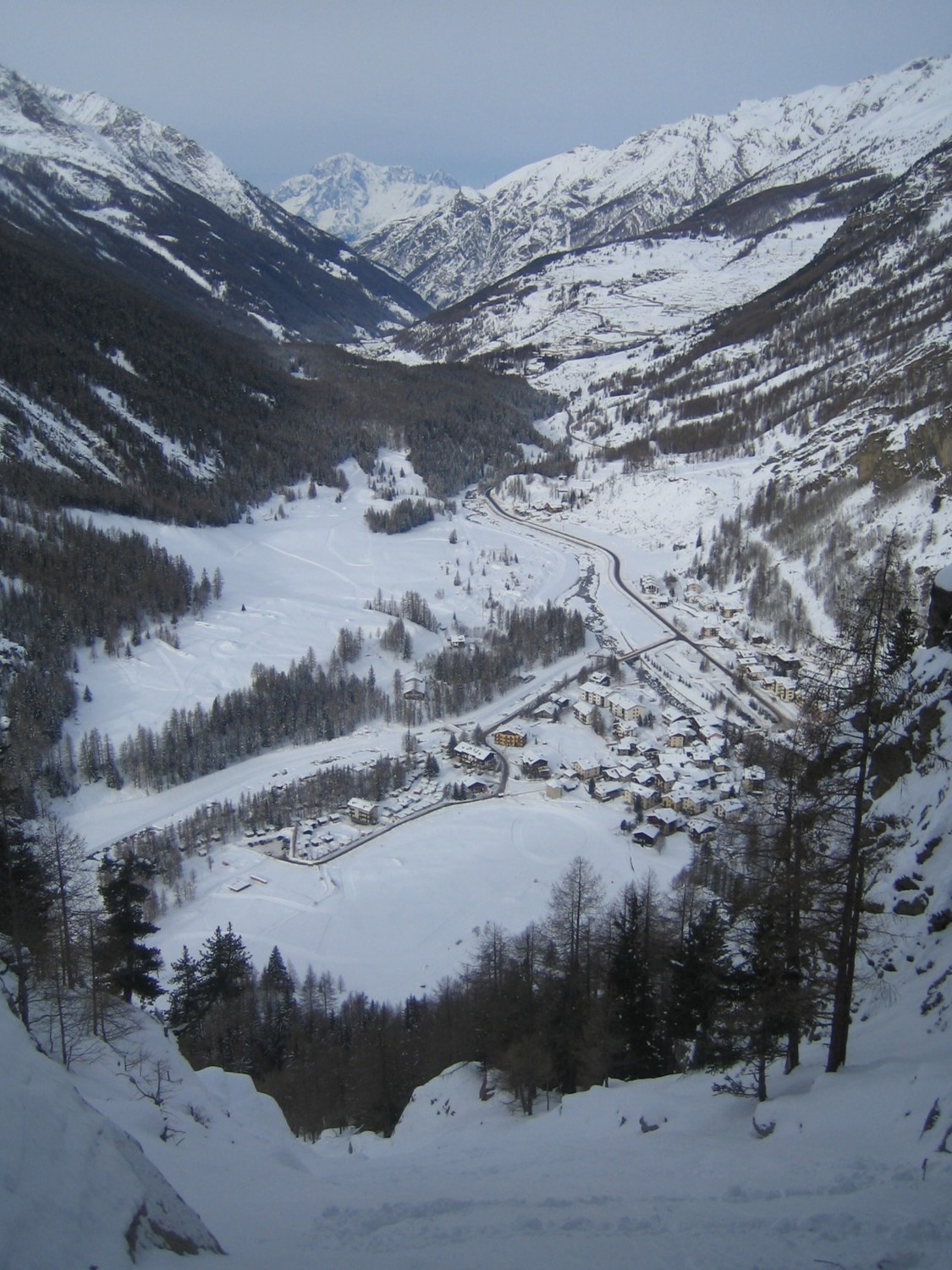 village de Lillaz et le Mont Blanc